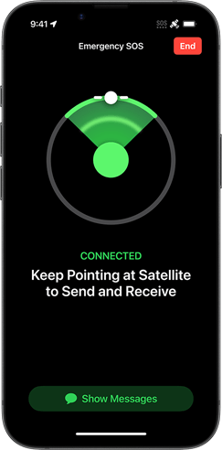 Demonstration von Notruf SOS über Satellit auf dem iPhone 16e