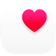 Health App Symbol, ein pinkes Herz in einem weißen Feld