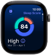 Apple Watch Series 12, Aluminiumgehäuse, Farbe Space Grau, Kreisdiagramm mit Schlafindex, rechte Seitenansicht, Digital Crown