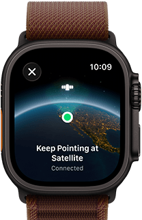 Apple Watch Ultra 4, Titangehäuse, Farbe Schwarz, Satellitenverbindung, rechte Seitenansicht, Digital Crown, erhöhte Seitentaste, Alpine Loop Armband, Farbe Burgunder