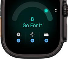 Apple Watch Ultra 4, Titangehäuse, Farbe Schwarz, Tagesformwert 8, rechte Seitenansicht, Digital Crown, erhöhte Seitentaste