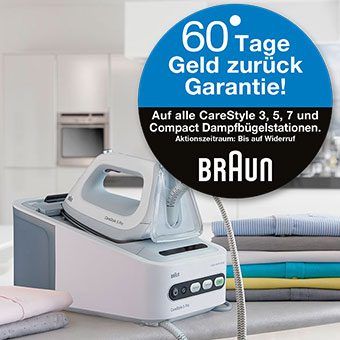 60 Tage unverbindlich testen - Braun CareStyle 3, 5, 7 oder Compact Dampfbügelstation