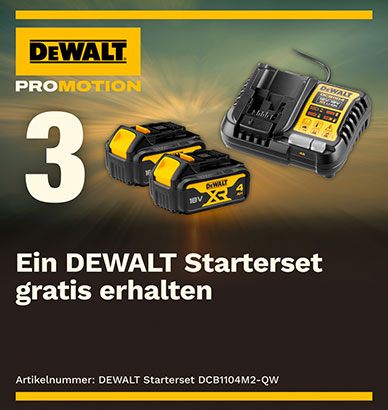 Ein DEWALT Starterset gratis erhalten