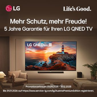 Erweiterte 5-Jahres-Garantie auf LG QNED TVs