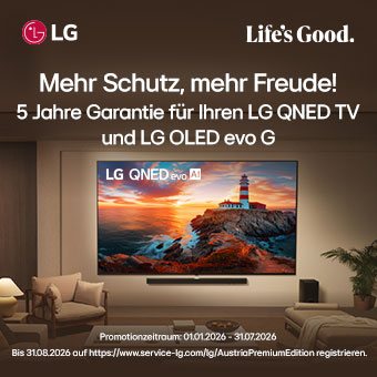 Erweiterte 5-Jahres-Garantie auf LG QNED TVs