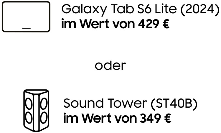 Wähle beim Kauf eines teilnehmenden Galaxy Modells dein persönliches Geschenk von Samsung