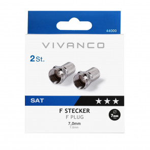 VIVANCO F-Stecker, 7,0 mm, 2 Stück