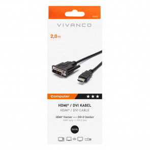 VIVANCO HDMI zu DVI Kabel schwarz 2m