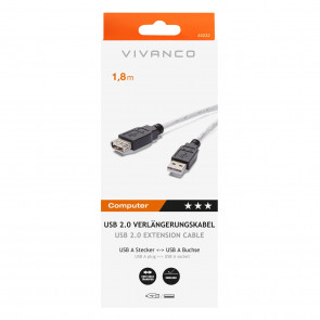 VIVANCO USB Verlängerung 1,8m black