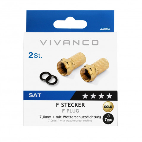 VIVANCO F-Stecker mit Dichtung, 7,0 mm