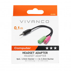 VIVANCO Kopfhörer / Headset Adapter 3,5