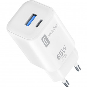 Cellularline Reiselader Dual 65W, weiss